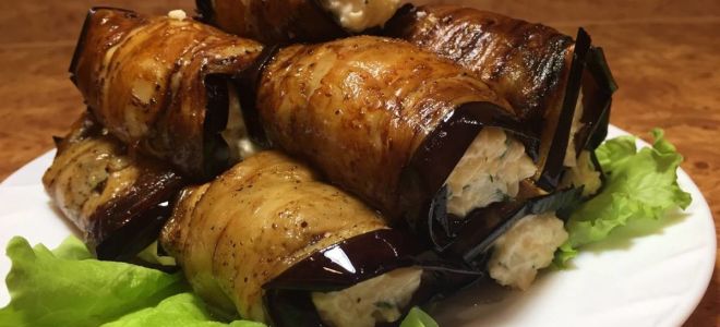 Рулетики из баклажанов с сыром и чесноком, рецепты с фото