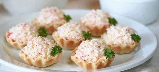 Тарталетки с крабовыми палочками рецепты с фото