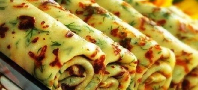 Блины с сыром и зеленью. блины с зеленью и начинкой из сыра
