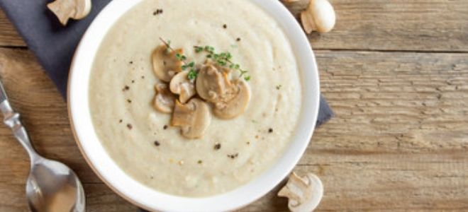 Суп-пюре из шампиньонов и курицы, грибной рецепт с фото
