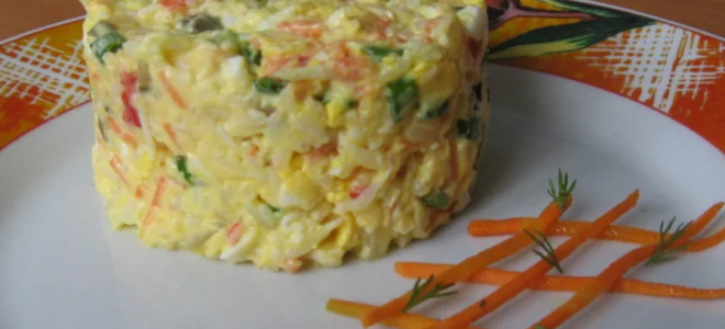 Салат с крабовым мясом и огурцом, рецепт с фото