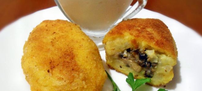 Картофельные зразы с шампиньонами рецепт с фото