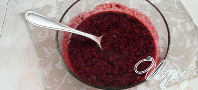 Перетертая малина и черника с сахаром на зиму рецепт с фото