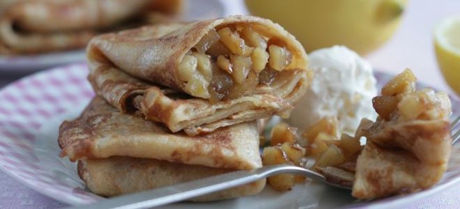 Блинчики с яблоками рецепт с фото