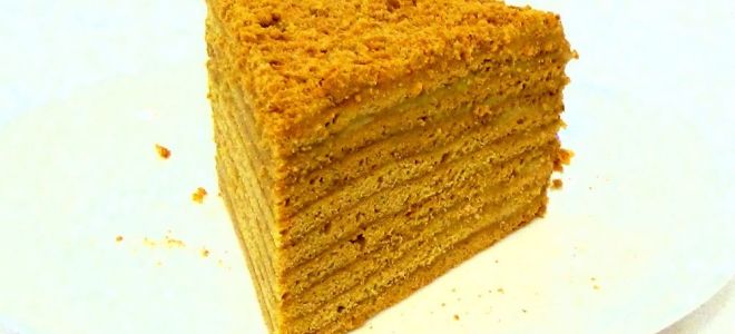 Медовый торт «рыжик» с заварным кремом фото-рецепт