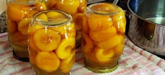 Персики в сиропе на зиму, консервированные половинками без косточки