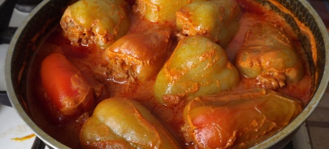 Фаршированный перец рисом и фаршем рецепт с фото