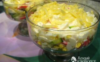 Салат с крабовыми палочками и свежим огурцом, рецепты с фото