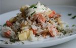 Салат из отварной рыбы и риса рецепт с фото