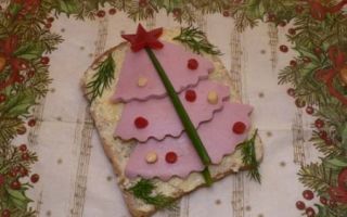 Бутерброды «елочки» новогодний рецепт с фото