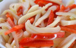 Салат из кальмаров с помидорами и болгарским перцем рецепт с фото