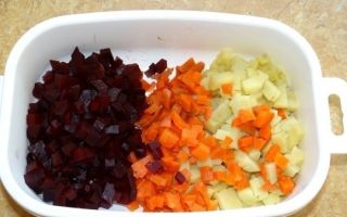 Салат из вареной свеклы, моркови и картофеля рецепт с фото