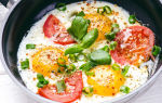 Яичница с помидорами и луком рецепт с фото