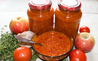 Аджика в мультиварке, рецепт с яблоками, помидорами и болгарским перцем