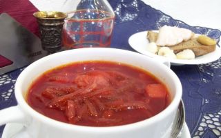 Украинский борщ с салом и чесноком рецепт приготовления