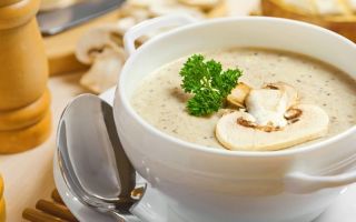 Грибной крем-суп со сливками, 2 рецепта с фото