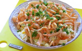 Салат с кальмарами и рисом рецепт с фото