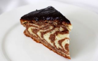 Торт «зебра» на сметане рецепт с фото