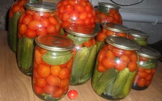 Маринованные огурцы с помидорами черри на зиму рецепт с фото