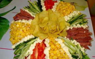 Салат ромашка с чипсами рецепт с фото