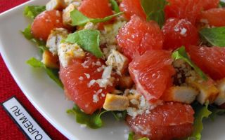 Салат с курицей и грейпфрутом рецепт с фото