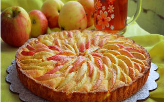 Открытый пирог с яблоками рецепт с фото