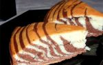 Кекс «зебра» на сметане в духовке, рецепт с фото