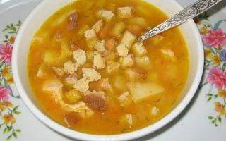 Гороховый суп на курином бульоне, рецепт с фото