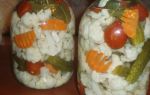 Маринованные огурцы с цветной капустой на зиму рецепт с фото