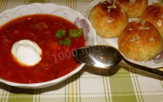 Украинский борщ с пампушками, рецепт с фото пошагово