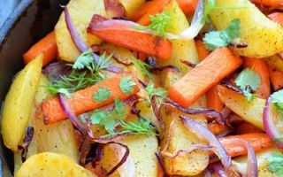 Жареная картошка с тыквой на сковороде рецепт приготовления с фото