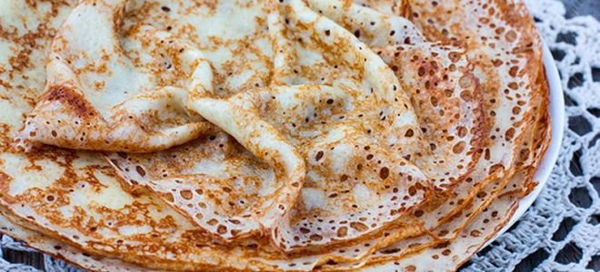 Дрожжевые блины с дырочками, рецепт с фото