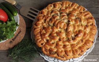Пирог «хризантема» с фаршем, рецепт с фото