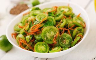 Зеленые помидоры по-корейски, самый вкусный рецепт с фото