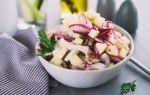Постный салат с кальмарами рецепт с фото