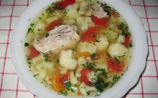 Овощной суп с цветной капустой фото-рецепт
