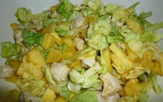 Салат из пекинской капусты, курицы и ананаса рецепт
