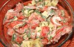 Пикантный салат с морепродуктами без майонеза рецепт с фото